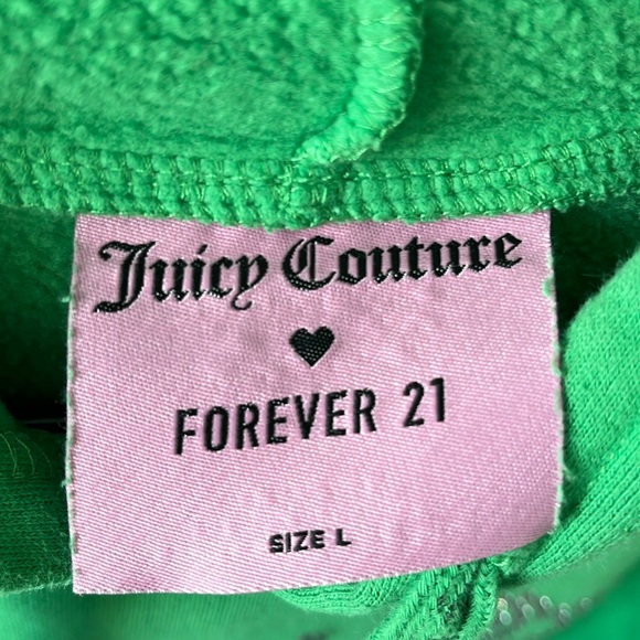 juicy couture green rhinestone embellished sweatshirt - Picture 3 of 5